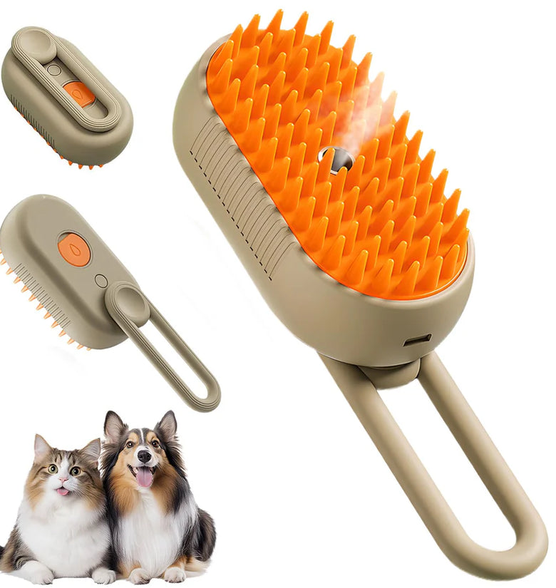 ELECTRIC PET GROOMING BRUSH WITH SPRAY